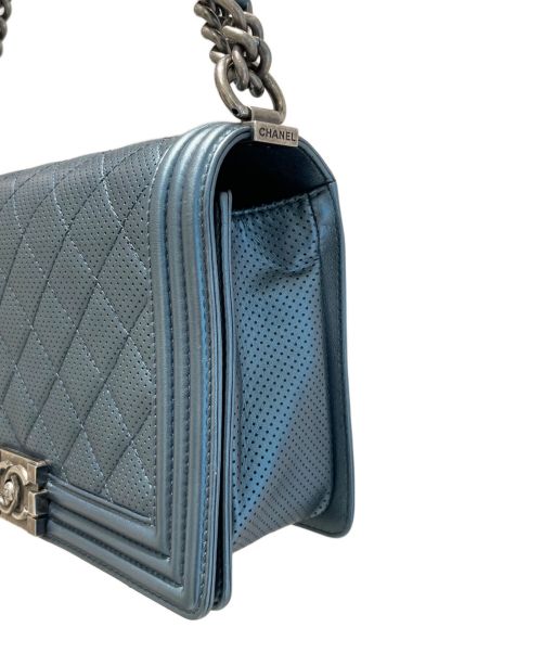 CHANEL（シャネル）CHANEL (シャネル) チェーンショルダーバッグ メタリックブルーの古着・服飾アイテム