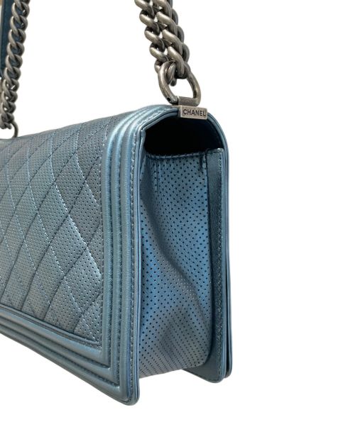 CHANEL（シャネル）CHANEL (シャネル) チェーンショルダーバッグ メタリックブルーの古着・服飾アイテム
