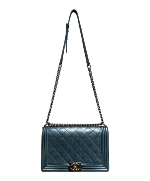 CHANEL（シャネル）CHANEL (シャネル) チェーンショルダーバッグ メタリックブルーの古着・服飾アイテム