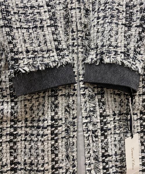 GRACE CLASS（グレースクラス）GRACE CLASS (グレースクラス) デニム切替ツイードコート  28169185 ブラック×グレー サイズ:38 未使用品の古着・服飾アイテム