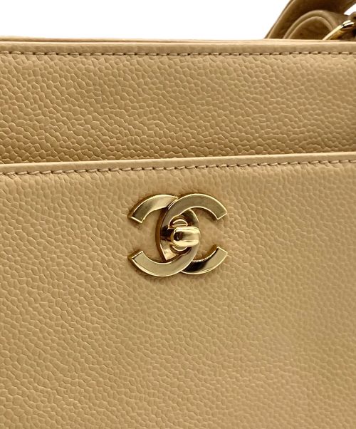CHANEL（シャネル）CHANEL (シャネル) ココマーク レザートートバッグ ベージュの古着・服飾アイテム
