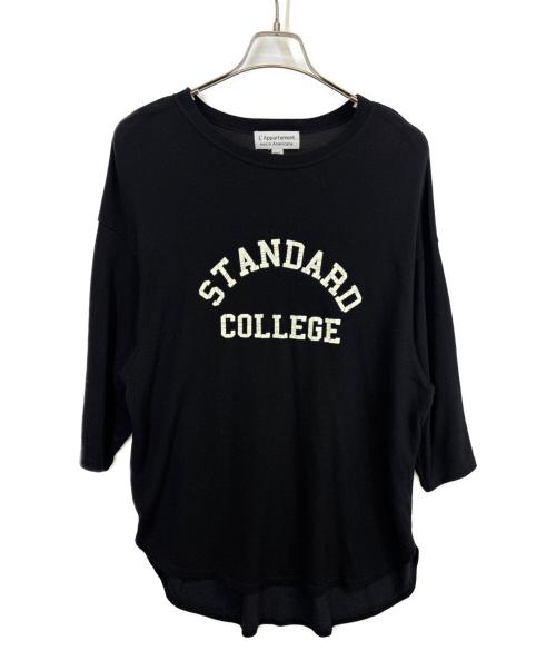 L'appartement（アパルトモン）L'Appartement (アパルトモン) Americana (アメリカーナ) フットボールTシャツ ブラック サイズ:Freeの古着・服飾アイテム