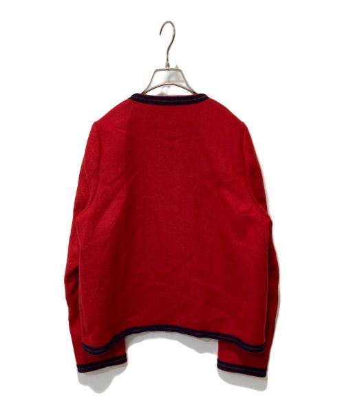 Lisiere（リジェール）Lisiere (リジェール) ノーカラー金ボタンツイードジャケット レッド サイズ:36の古着・服飾アイテム