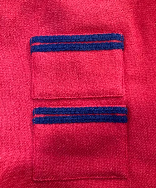 Lisiere（リジェール）Lisiere (リジェール) ノーカラー金ボタンツイードジャケット レッド サイズ:36の古着・服飾アイテム