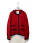 Lisiere（リジェール）の古着「ノーカラー金ボタンツイードジャケット」｜レッド