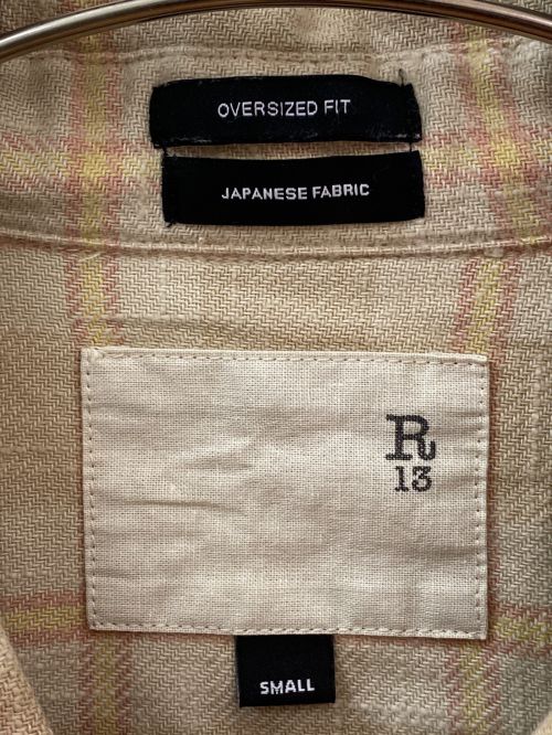 R13（アールサーティン）R13 (アールサーティン) シュレッドシームシャツ ベージュ サイズ:Sの古着・服飾アイテム