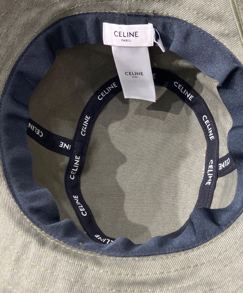CELINE（セリーヌ）CELINE (セリーヌ) トリオンフ刺繍ウォーキングハット オリーブ サイズ:Mの古着・服飾アイテム