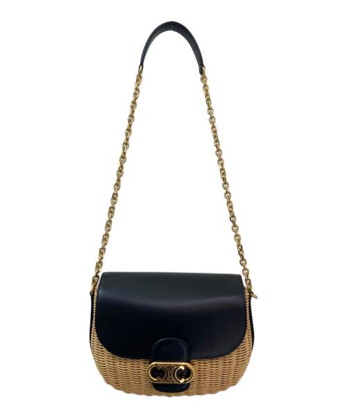 CELINE（セリーヌ）CELINE (セリーヌ) マイヨントリオンフミディアムチェーンショルダー ブラックの古着・服飾アイテム