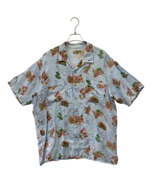PAPAS（パパス）PAPAS (パパス) リネンアロハシャツ ライトブルー サイズ:M　　の古着・服飾アイテム