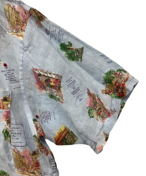 PAPAS（パパス）PAPAS (パパス) リネンアロハシャツ ライトブルー サイズ:M　　の古着・服飾アイテム