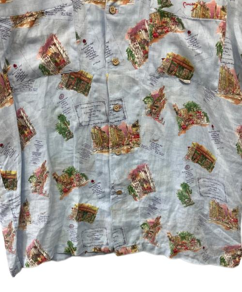 PAPAS（パパス）PAPAS (パパス) リネンアロハシャツ ライトブルー サイズ:M　　の古着・服飾アイテム