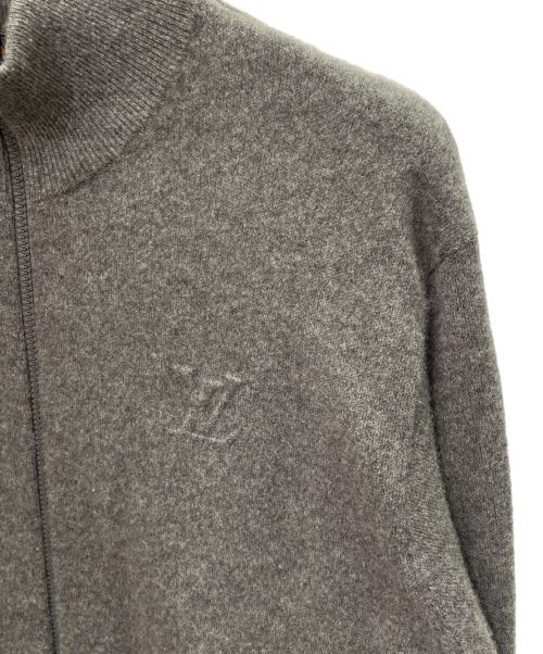 LOUIS VUITTON（ルイ ヴィトン）LOUIS VUITTON (ルイ ヴィトン) インサイドアウト ジップアップニット グレー サイズ:Lの古着・服飾アイテム