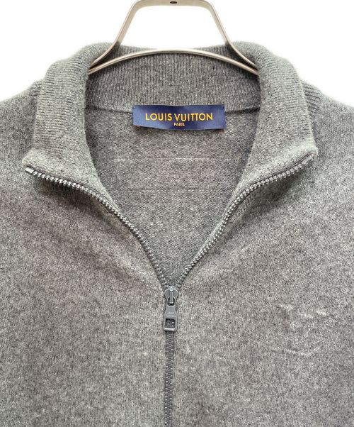 LOUIS VUITTON（ルイ ヴィトン）LOUIS VUITTON (ルイ ヴィトン) インサイドアウト ジップアップニット グレー サイズ:Lの古着・服飾アイテム