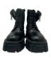 PRADA (プラダ) モノリス ポーチ付 ブラッシュドレザーx Re-Nylon ブーツ ブラック サイズ:38：95000円