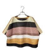 PLEATS PLEASEプリーツプリーズ）の古着「変形プリーツカットソー」｜ベージュ