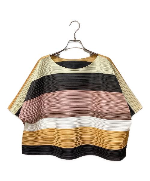 PLEATS PLEASE（プリーツプリーズ）PLEATS PLEASE (プリーツプリーズ) 変形プリーツカットソー ベージュ サイズ:3の古着・服飾アイテム