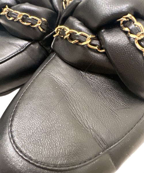 CHANEL（シャネル）CHANEL (シャネル) マトラッセ チェーンレザーサンダル ブラック サイズ:36の古着・服飾アイテム