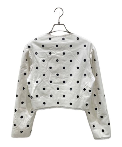 CHANEL（シャネル）CHANEL (シャネル) ココボタン レザージャケット ホワイト サイズ:34の古着・服飾アイテム