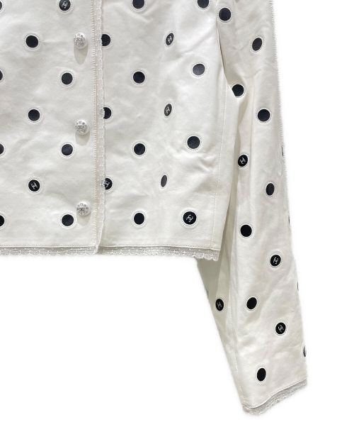 CHANEL（シャネル）CHANEL (シャネル) ココボタン レザージャケット ホワイト サイズ:34の古着・服飾アイテム
