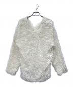 CLANEクラネ）の古着「ダブル フェイス フリンジ トップス」｜アイボリー