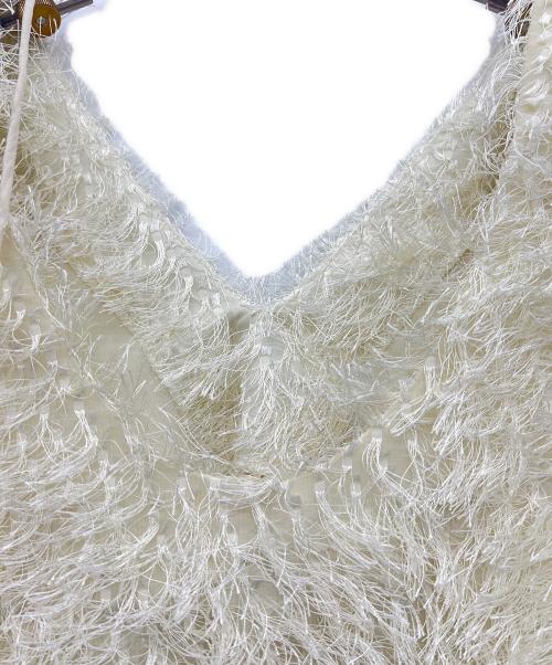 CLANE（クラネ）CLANE (クラネ) ダブル フェイス フリンジ トップス アイボリー サイズ:2の古着・服飾アイテム