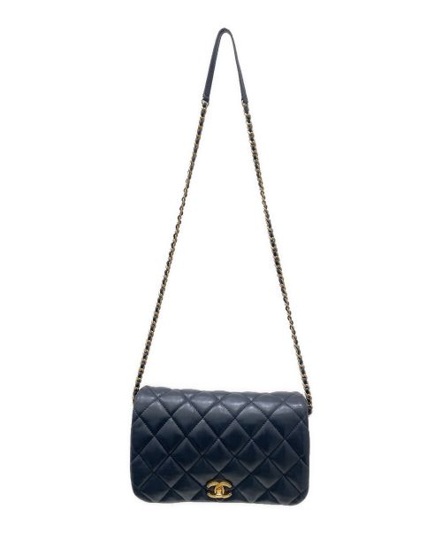 CHANEL（シャネル）CHANEL (シャネル) チェーンショルダーバッグ ネイビー サイズ:25の古着・服飾アイテム
