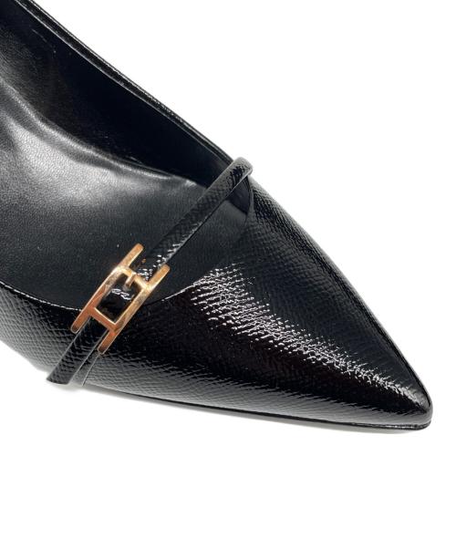 HERMES（エルメス）HERMES (エルメス) ポインテッドトゥ パンプス ブラック サイズ:37 1/2 未使用品の古着・服飾アイテム