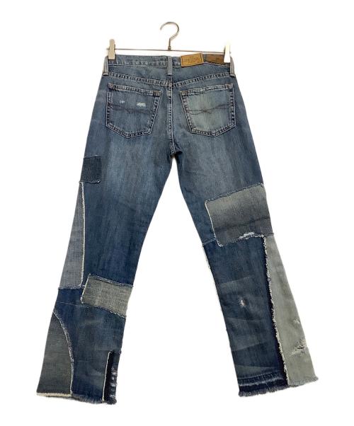 POLO RALPH LAUREN（ポロ・ラルフローレン）POLO RALPH LAUREN (ポロ・ラルフローレン) パッチワークフデニムパンツ インディゴ サイズ:w25 未使用品の古着・服飾アイテム
