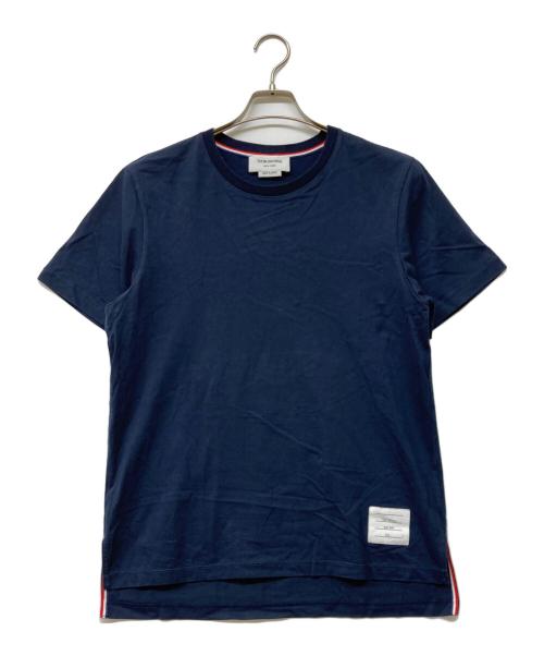Thom Browne（トムブラウン）Thom Browne (トムブラウン) トリコロールサイドスリットTシャツ ネイビー サイズ:1の古着・服飾アイテム