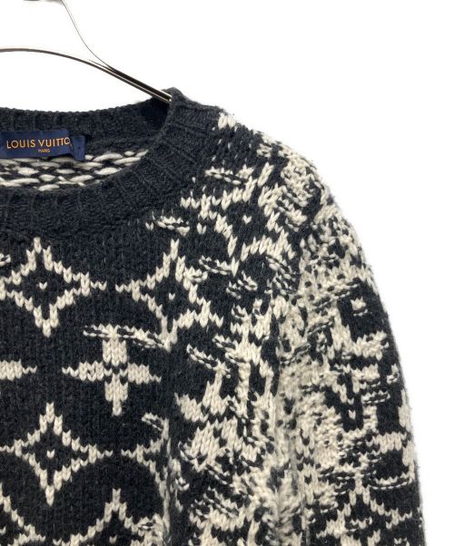 LOUIS VUITTON（ルイ ヴィトン）LOUIS VUITTON (ルイ ヴィトン) モノグラム クルーネックセーター ブラック サイズ:Ｍの古着・服飾アイテム