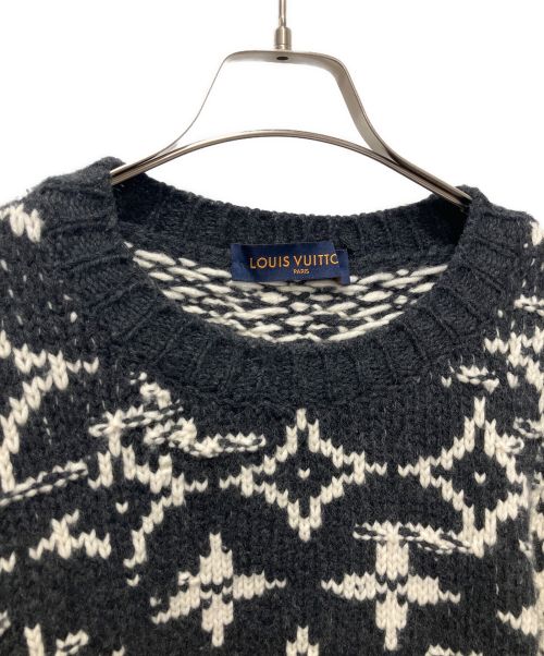 LOUIS VUITTON（ルイ ヴィトン）LOUIS VUITTON (ルイ ヴィトン) モノグラム クルーネックセーター ブラック サイズ:Ｍの古着・服飾アイテム