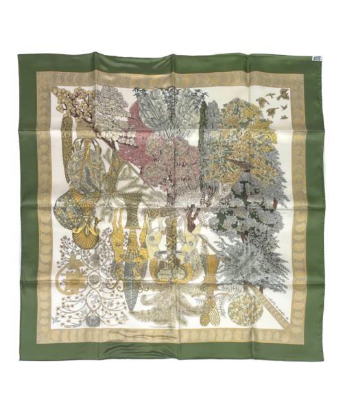 HERMES（エルメス）HERMES (エルメス) カレ90 Les Legendes de L'arbre グリーン サイズ:90 未使用品の古着・服飾アイテム