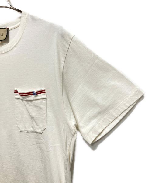 GUCCI（グッチ）GUCCI (グッチ) GGライン カットソー アイボリー サイズ:Mの古着・服飾アイテム