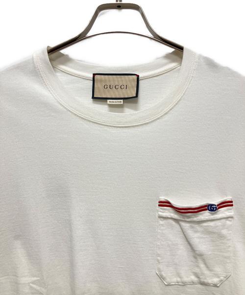 GUCCI（グッチ）GUCCI (グッチ) GGライン カットソー アイボリー サイズ:Mの古着・服飾アイテム