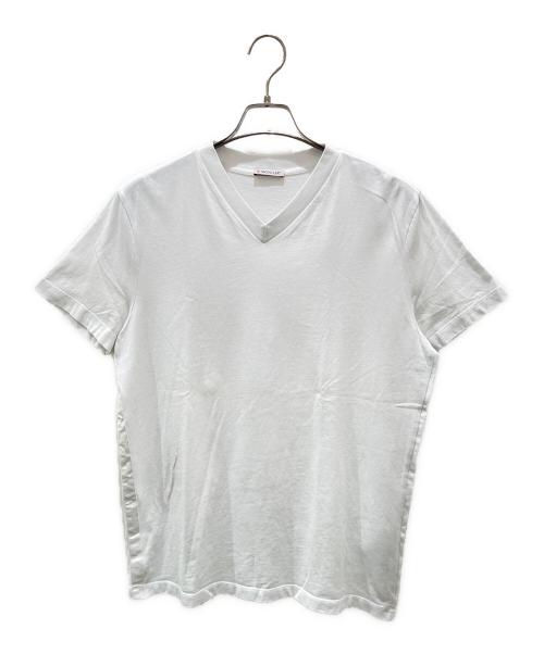 MONCLER（モンクレール）MONCLER (モンクレール) MAGLIA SCOLLO/テープロゴVネックTシャツ ホワイト サイズ:Lの古着・服飾アイテム