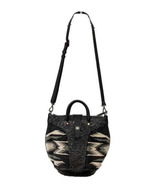 RRL（ダブルアールエル）RRL (ダブルアールエル) ジャガーレザー2wayバッグ ブラックの古着・服飾アイテム