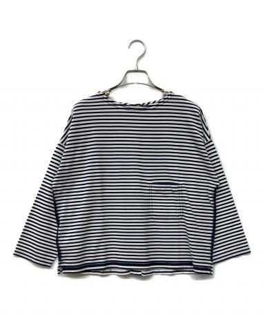 中古・古着通販】PRADA (プラダ) ボーダーカットソー ホワイト サイズ