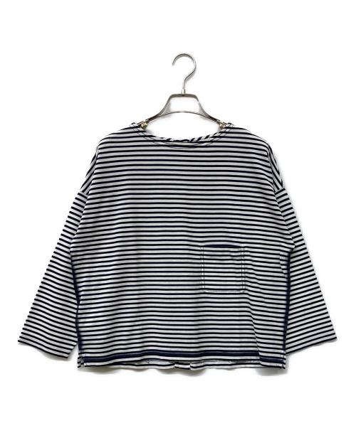 PRADA（プラダ）PRADA (プラダ) ボーダーカットソー ホワイト サイズ:Mの古着・服飾アイテム
