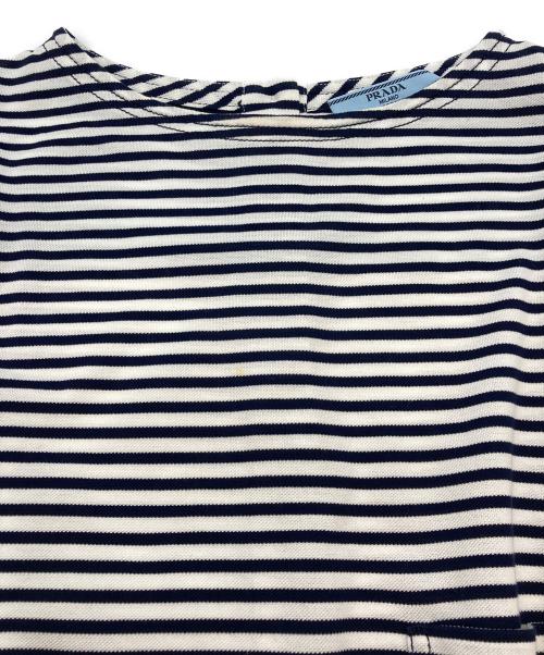 PRADA（プラダ）PRADA (プラダ) ボーダーカットソー ホワイト サイズ:Mの古着・服飾アイテム