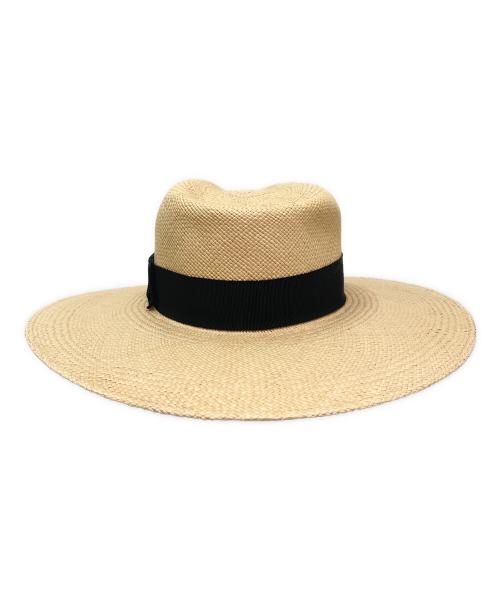CELINE（セリーヌ）CELINE (セリーヌ) トリオンフパナマハット ナチュラル×ブラック サイズ:58の古着・服飾アイテム