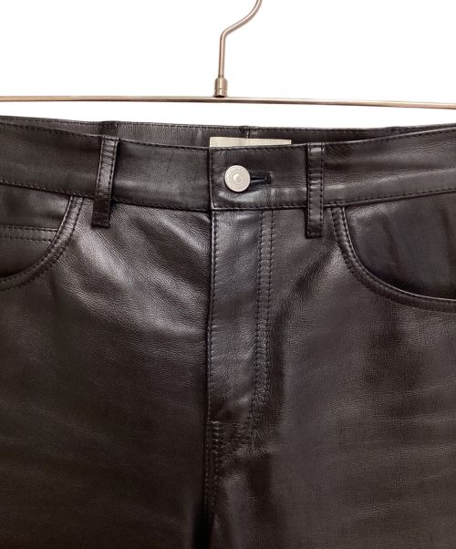 CELINE（セリーヌ）CELINE (セリーヌ) Black straight leather pants（ブラックストレートレザーパンツ） ブラック サイズ:W29の古着・服飾アイテム