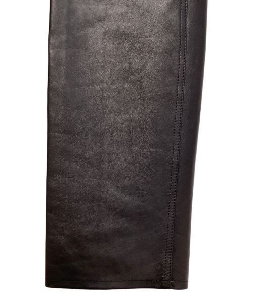 CELINE（セリーヌ）CELINE (セリーヌ) Black straight leather pants（ブラックストレートレザーパンツ） ブラック サイズ:W29の古着・服飾アイテム