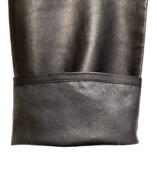 CELINE（セリーヌ）CELINE (セリーヌ) Black straight leather pants（ブラックストレートレザーパンツ） ブラック サイズ:W29の古着・服飾アイテム