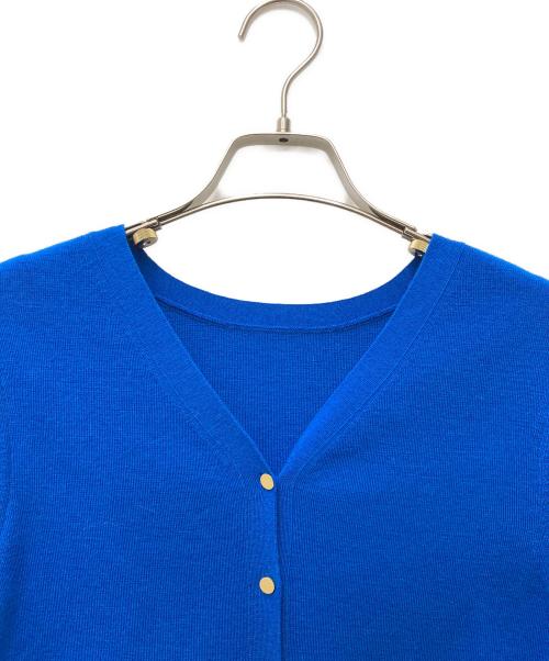 ANAYI（アナイ）ANAYI (アナイ) ウールスムースVネック カーディガン ブルー サイズ:38の古着・服飾アイテム