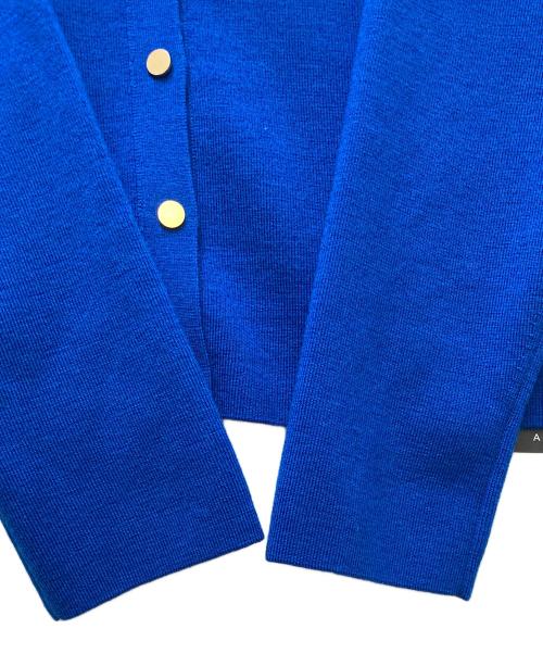 ANAYI（アナイ）ANAYI (アナイ) ウールスムースVネック カーディガン ブルー サイズ:38の古着・服飾アイテム