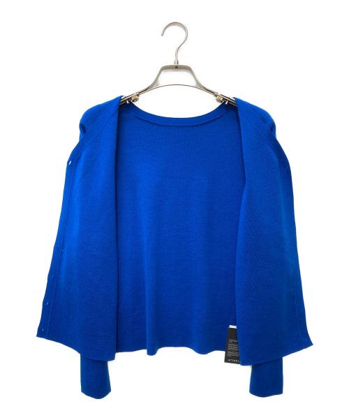 ANAYI（アナイ）ANAYI (アナイ) ウールスムースVネック カーディガン ブルー サイズ:38の古着・服飾アイテム