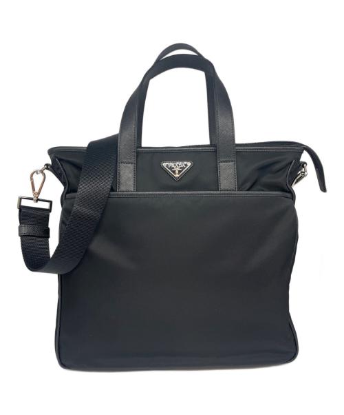PRADA（プラダ）PRADA (プラダ) 三角ロゴプレート ブリーフケース ブラックの古着・服飾アイテム