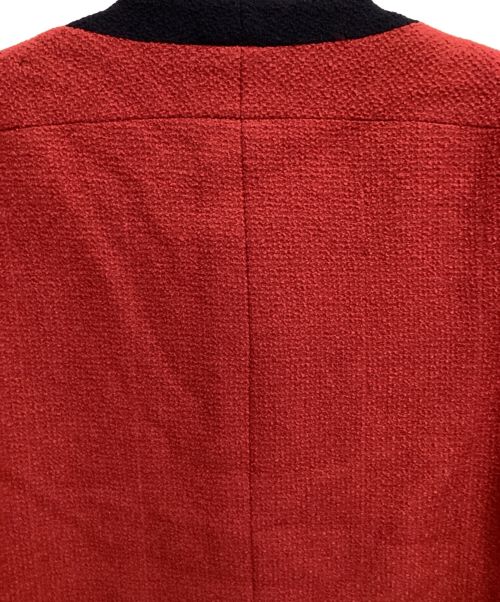 CHANEL（シャネル）CHANEL (シャネル) Collarless Wool Jacket（カラーレスウールジャケット） レッド サイズ:38の古着・服飾アイテム
