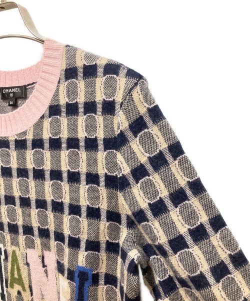 CHANEL（シャネル）CHANEL (シャネル) COCOロゴ半袖ニット ピンク サイズ:36の古着・服飾アイテム