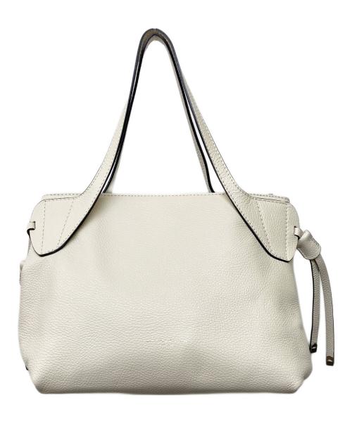 GIANNI CHIARINI（ジャンニ キアリーニ）GIANNI CHIARINI (ジャンニ キアリーニ) レザートートバッグ アイボリーの古着・服飾アイテム